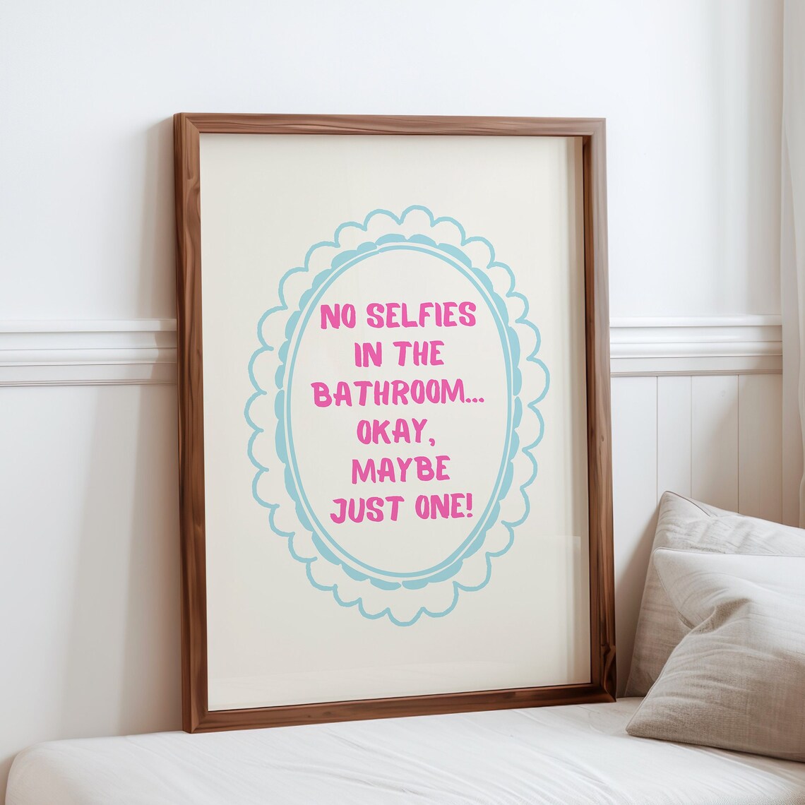 No Selfies In Bathroom, Humorous Bathroom Decor