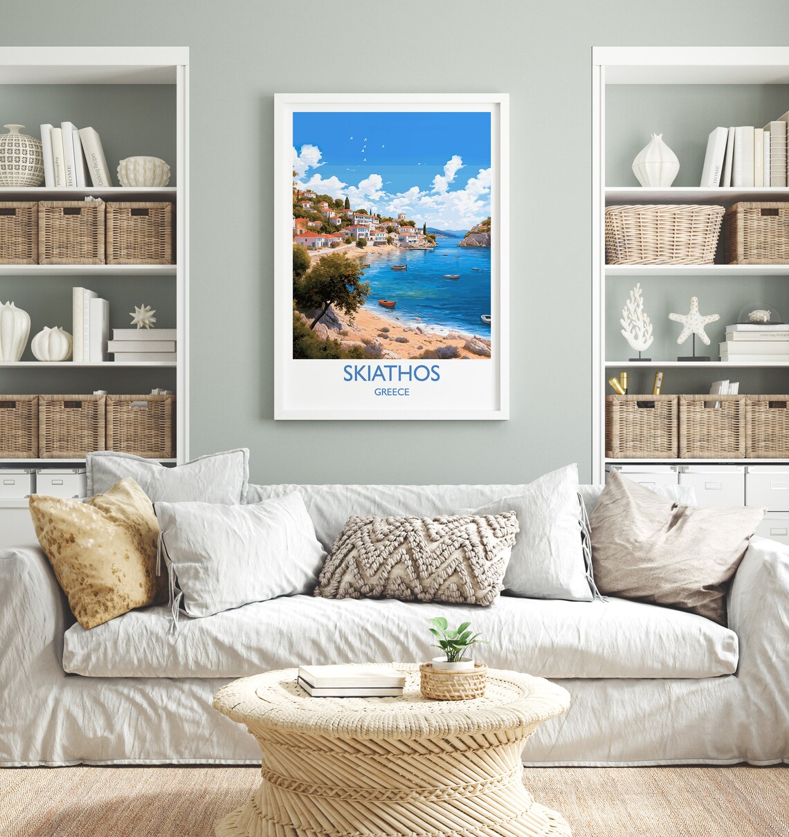Skiathos Travel Poster, Greek Islands Art - Image 4