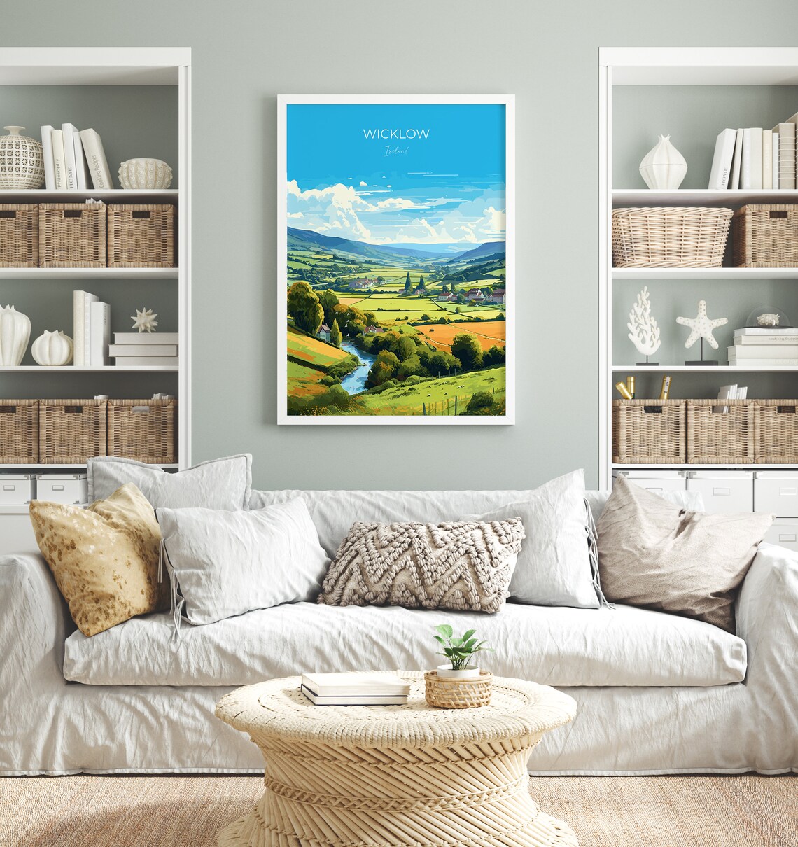 Wicklow Ireland Rolling Hills River Valley Travel Poster Countryside - Image 4