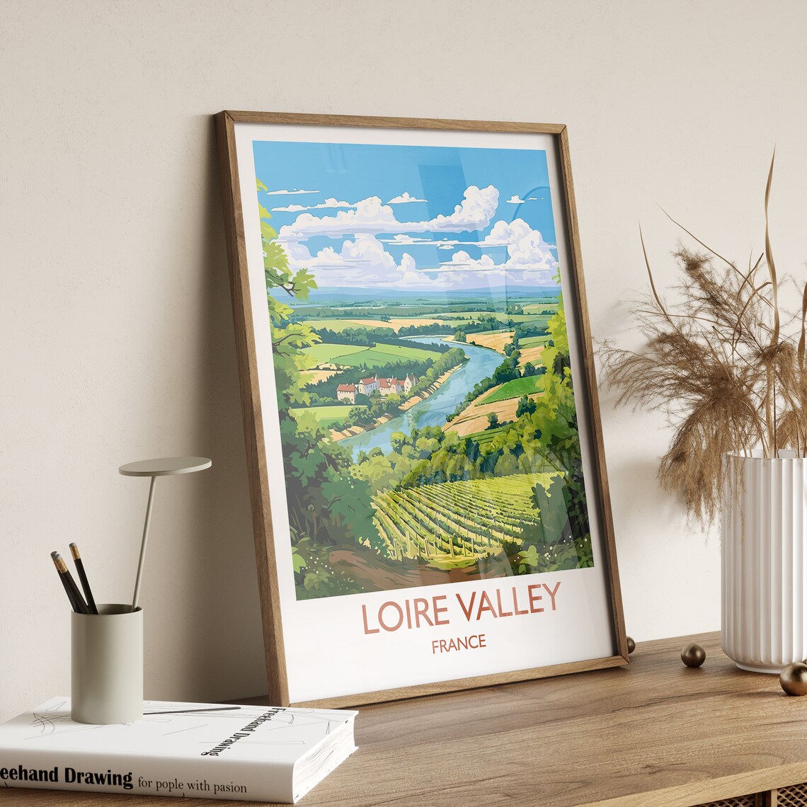Loire Valley Travel Poster, France Wine Region - Image 3