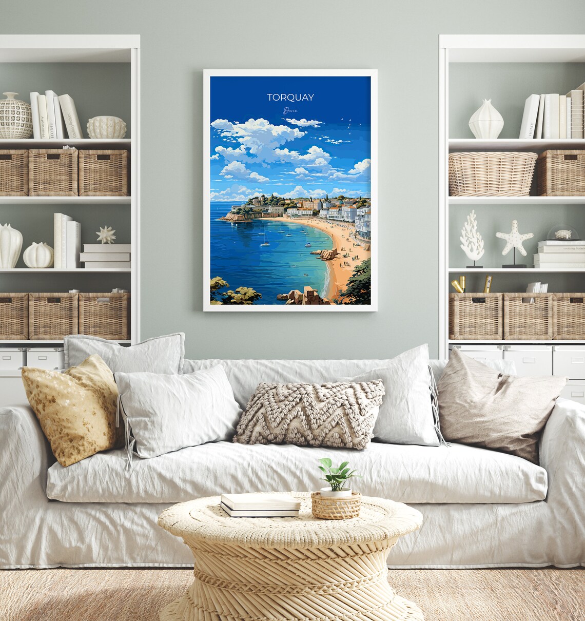 Torquay Devon Bay Beach Sailboats Coastal Resort Town Travel Poster - Image 4