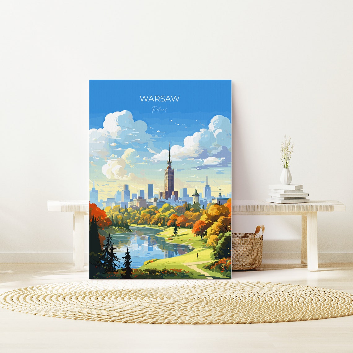 Warsaw Travel Poster Travel Print Of Warsaw Poland Poster Warsaw Art Gift Poland Art Lovers Travel Gift - Image 2