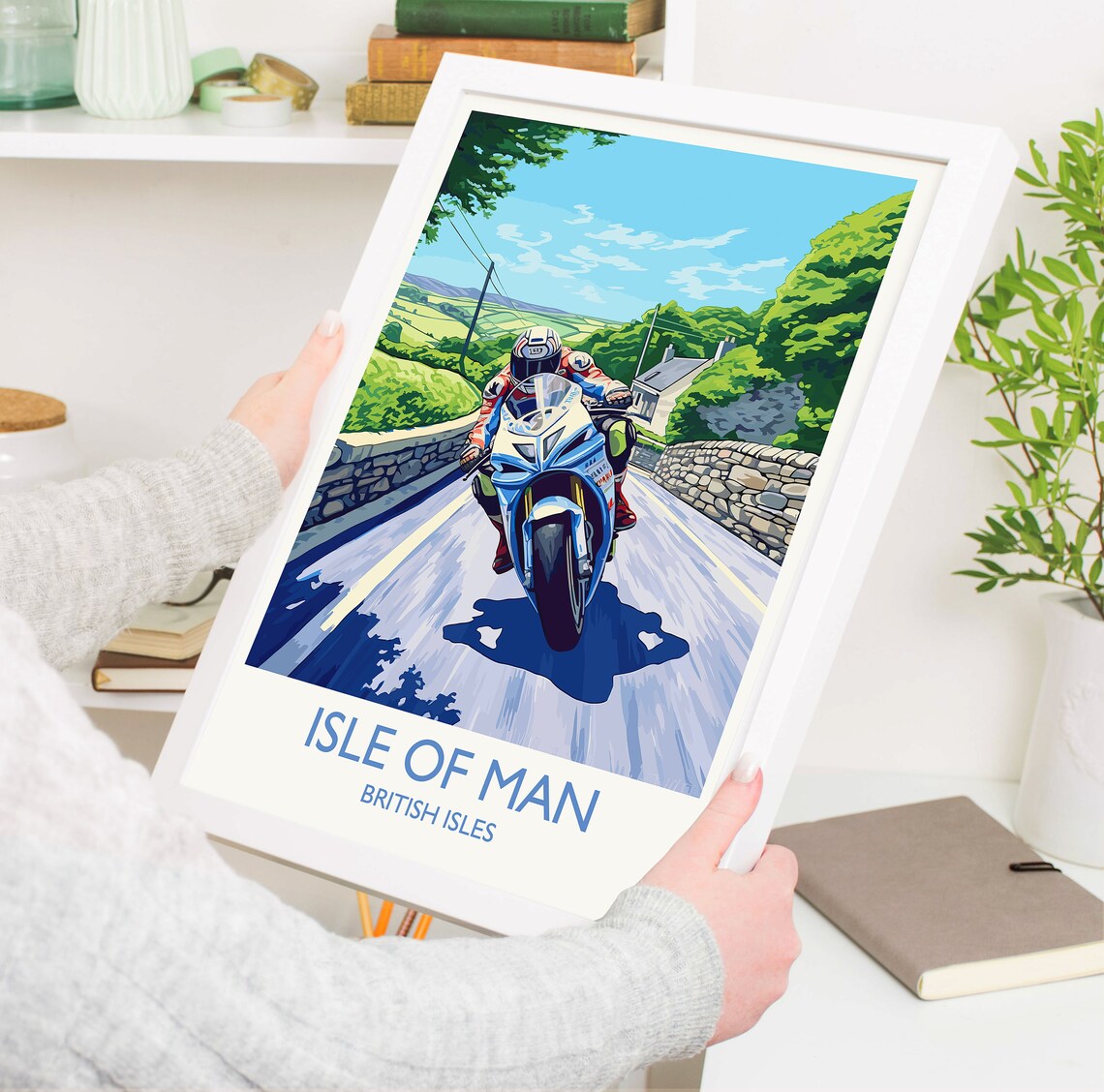Isle of Man Travel Poster, Motorbike Racing Art - Image 5