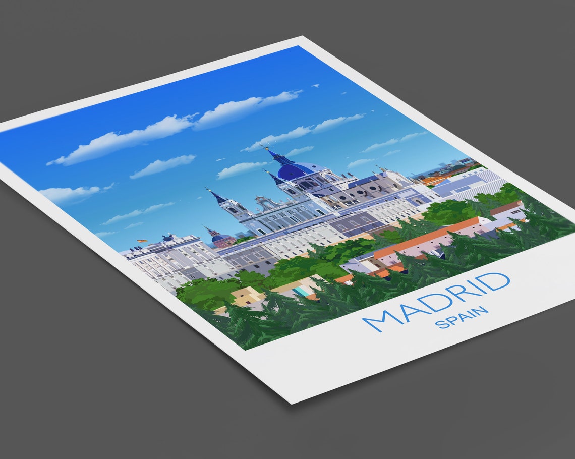Travel Poster Of Madrid Travel Print Of Madrid Madrid Spain Spain Travel Poster Madrid Cityscape - Image 2