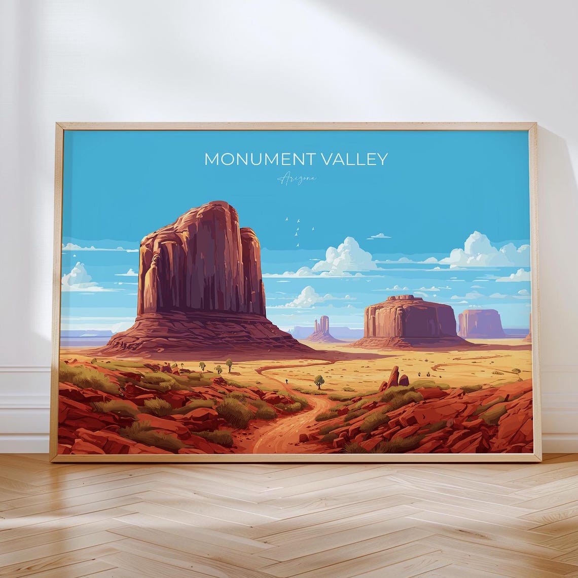 Monument Valley Travel Poster Wall Art Landscape Travel Print Of Monument Valley National Park Art Arizona Usa Travel Wall Art Gift