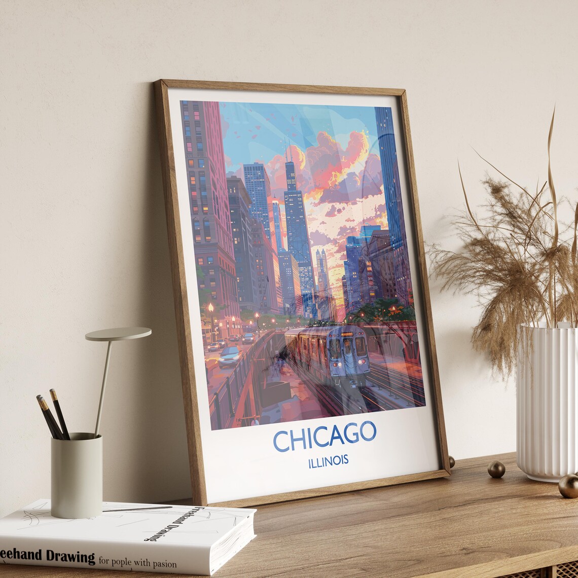 Chicago Travel Poster, Illinois City Art Print - Image 2