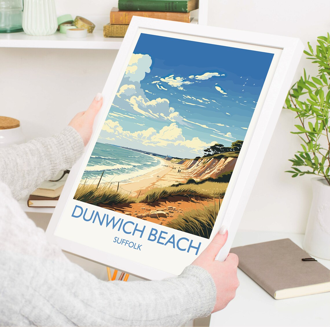 Dunwich Beach Travel Poster, Suffolk Coast - Image 3