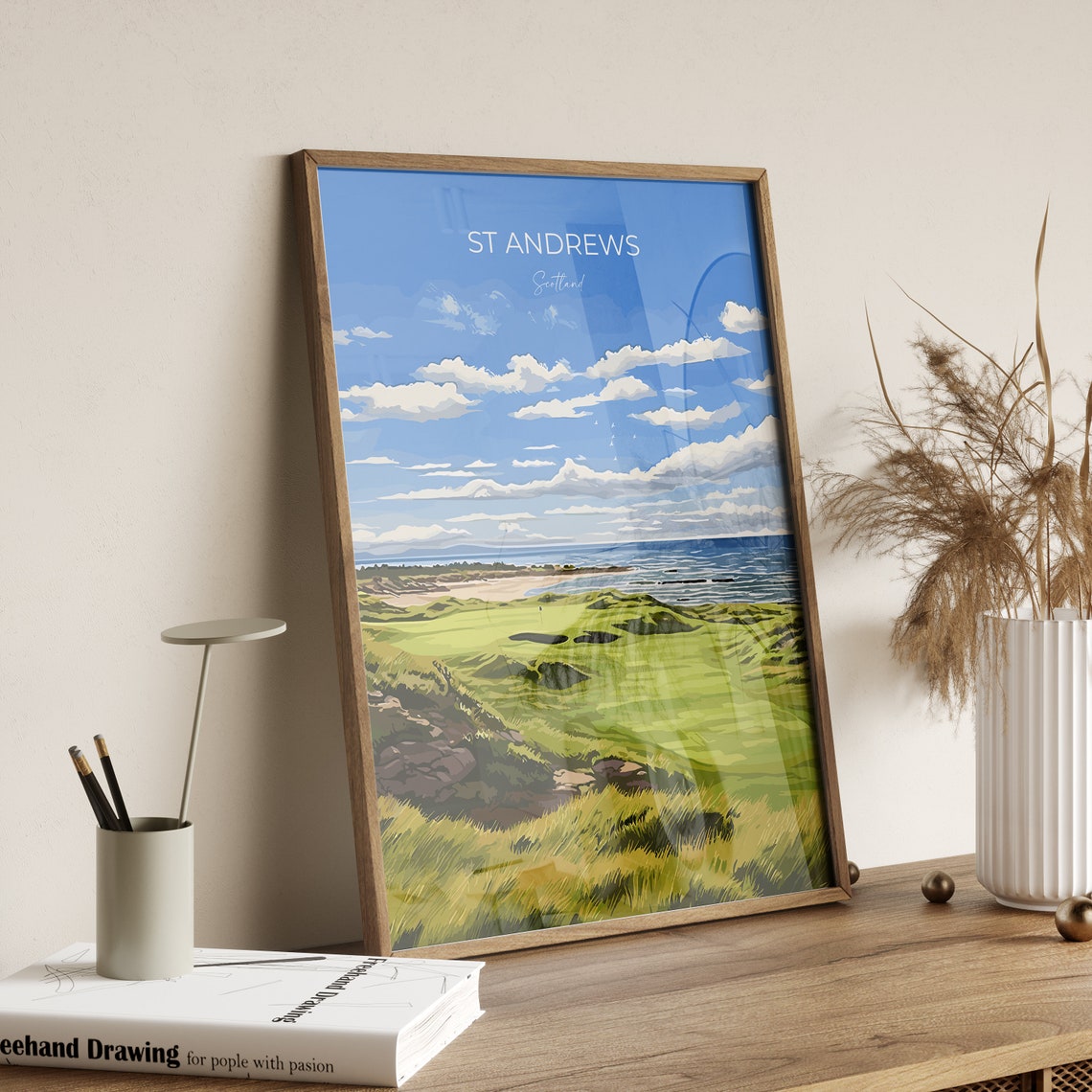 St Andrews Scotland Links Golf Course Green Fairway Coastal Poster - Image 3