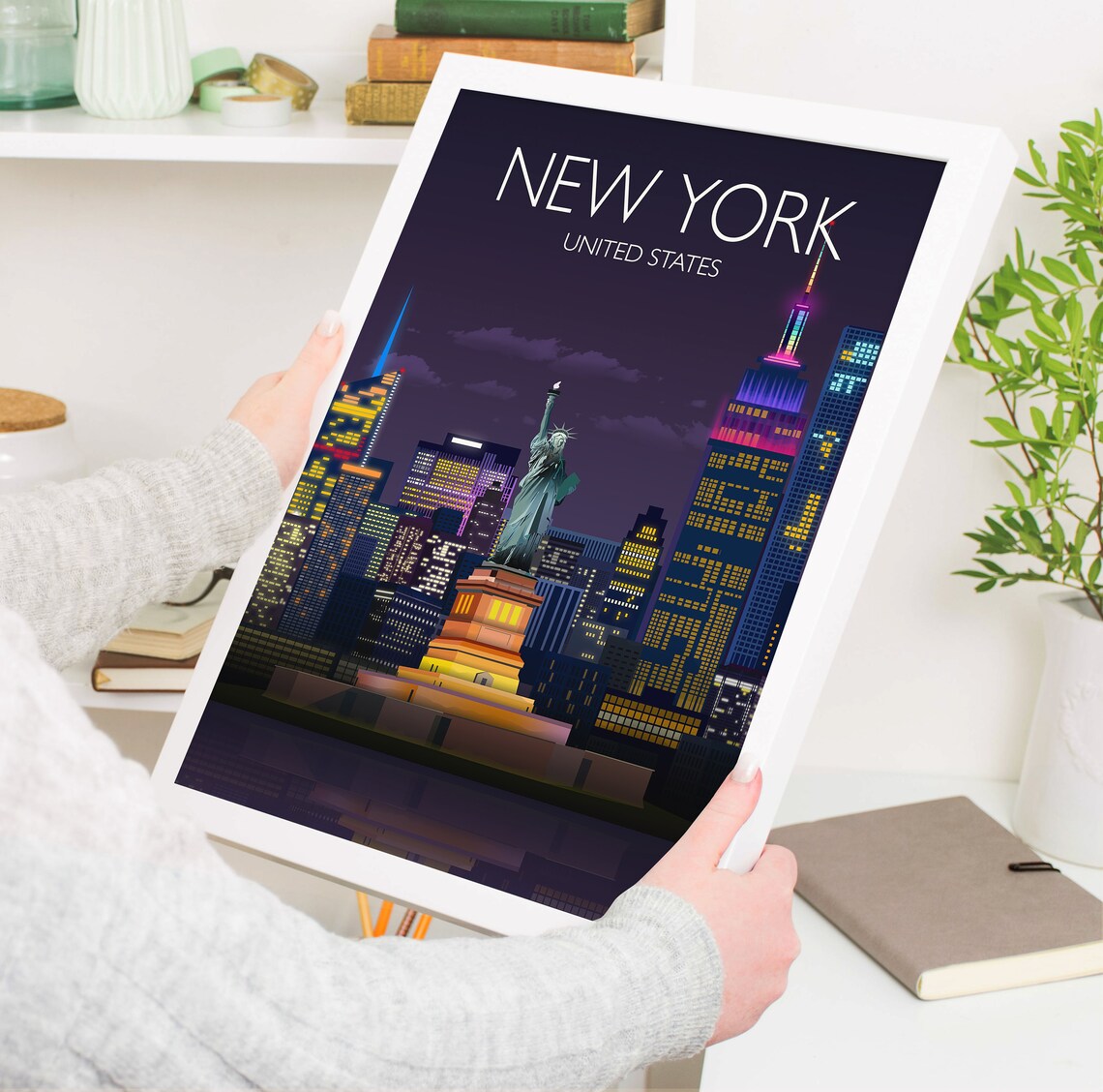 New York Travel Poster, Manhattan Skyline Art Print - Image 3