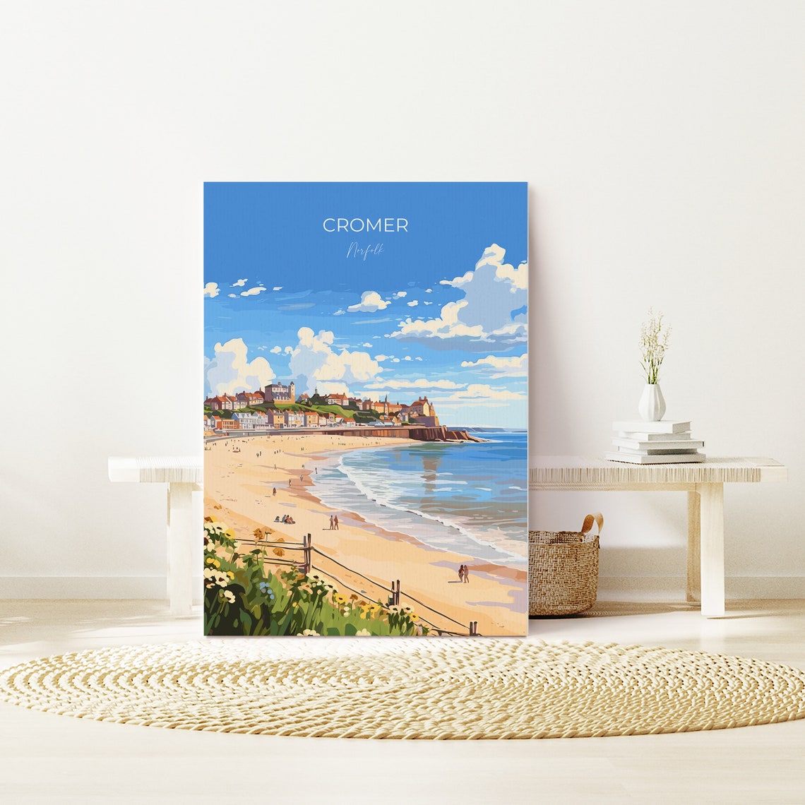 Cromer Norfolk Sandy Beach Town Coastline Travel Poster English Decor - Image 3