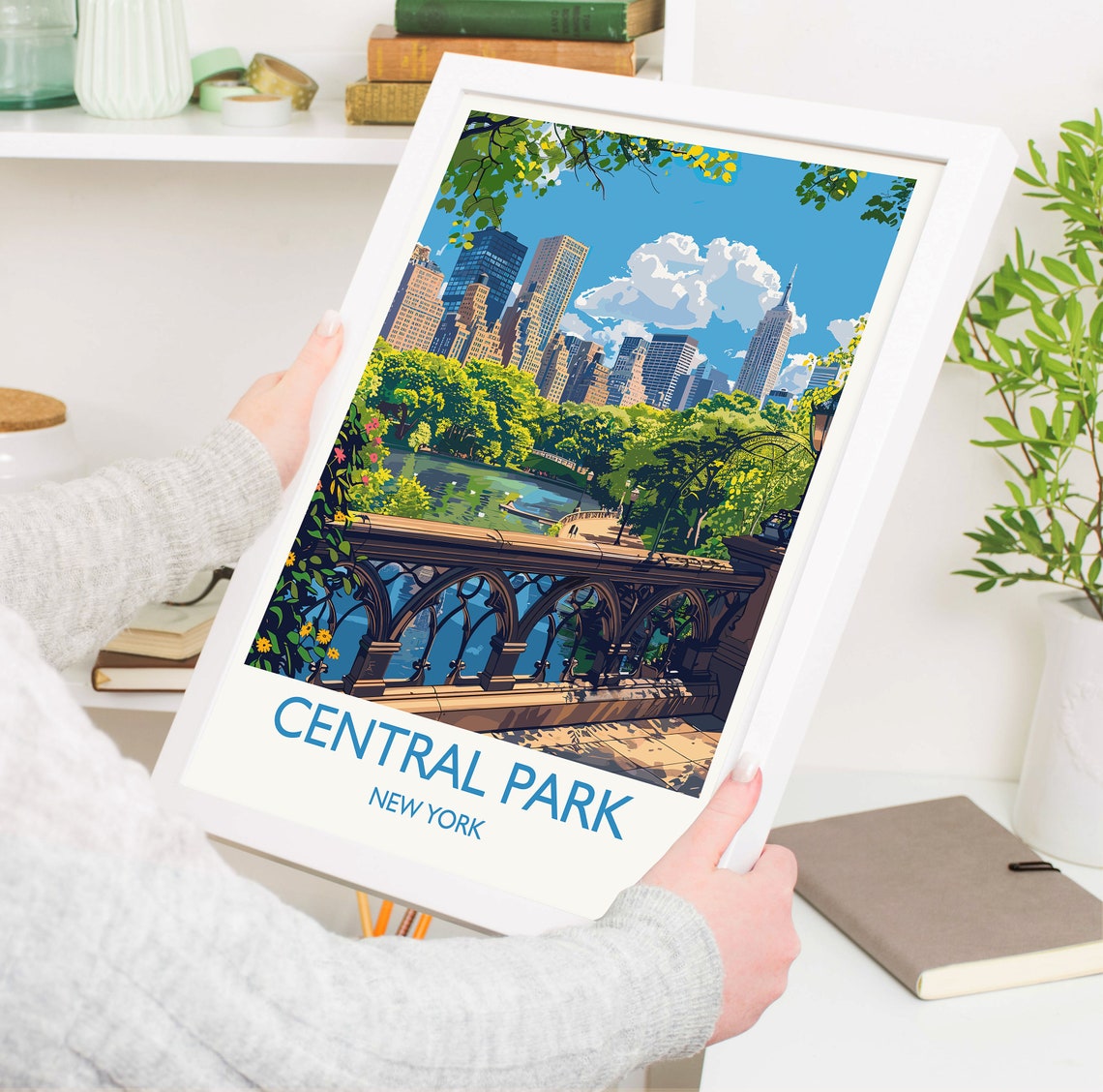 Central Park New York Travel Print Wall Art Travel Poster Of Central Park New York New York Art Lovers Gift Usa Art Gift - Image 3