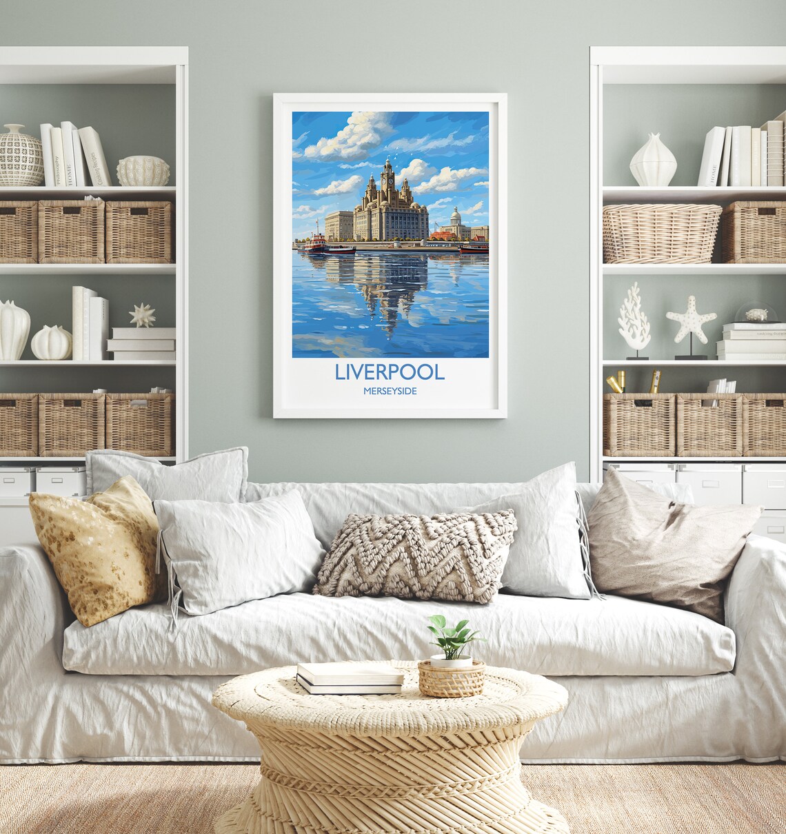 Liverpool Travel Poster, Merseyside England Coast - Image 4