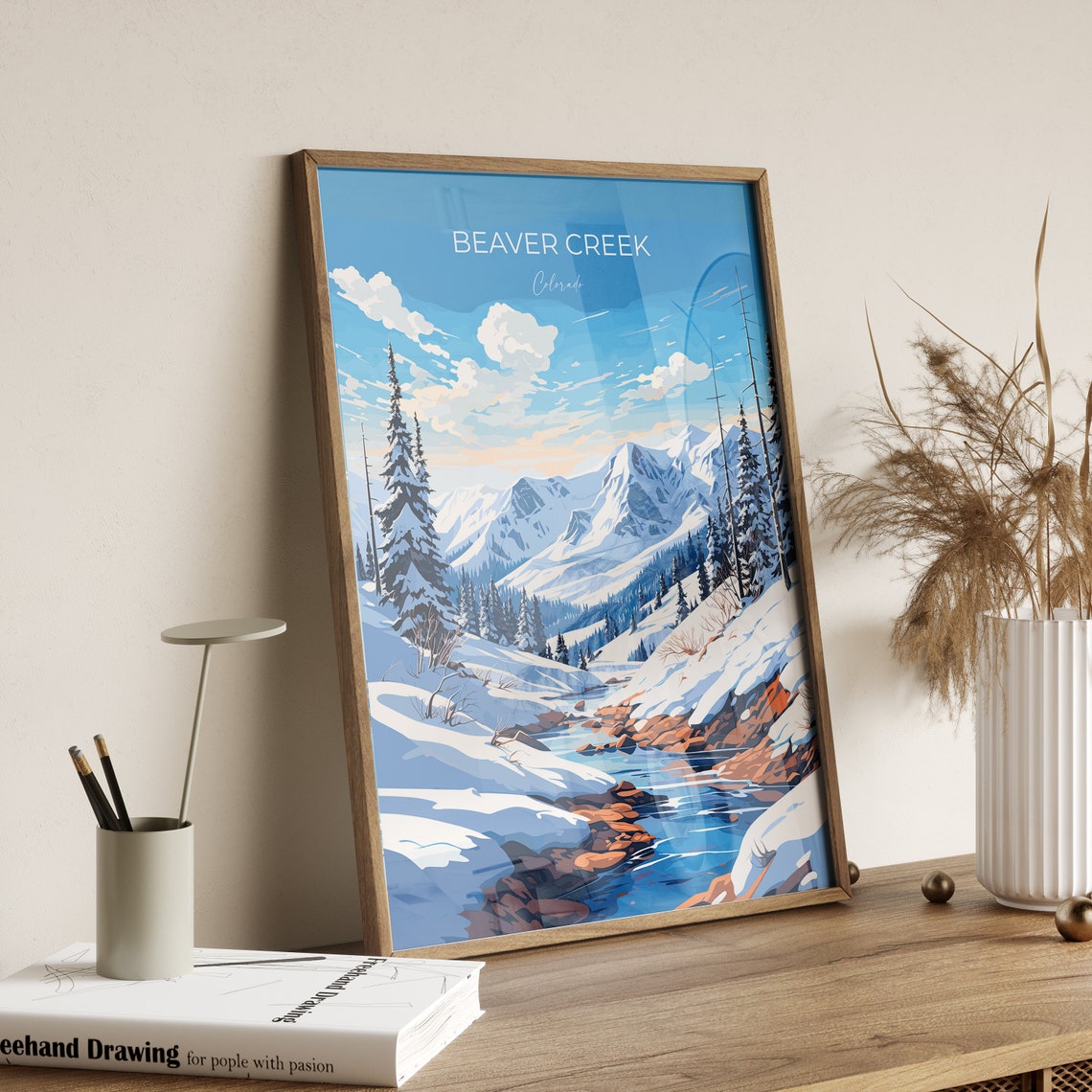 Beaver Creek Travel Poster Wall Art Travel Print Of Beaver Creek Colorado Usa Beaver Creek Art Lovers Gift - Image 2