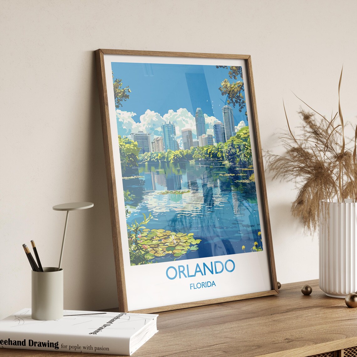 Orlando Travel Print Travel Poster Of Orlando Orlando Art Lovers Gift Florida Art Gift Usa Wall Art Print - Image 2