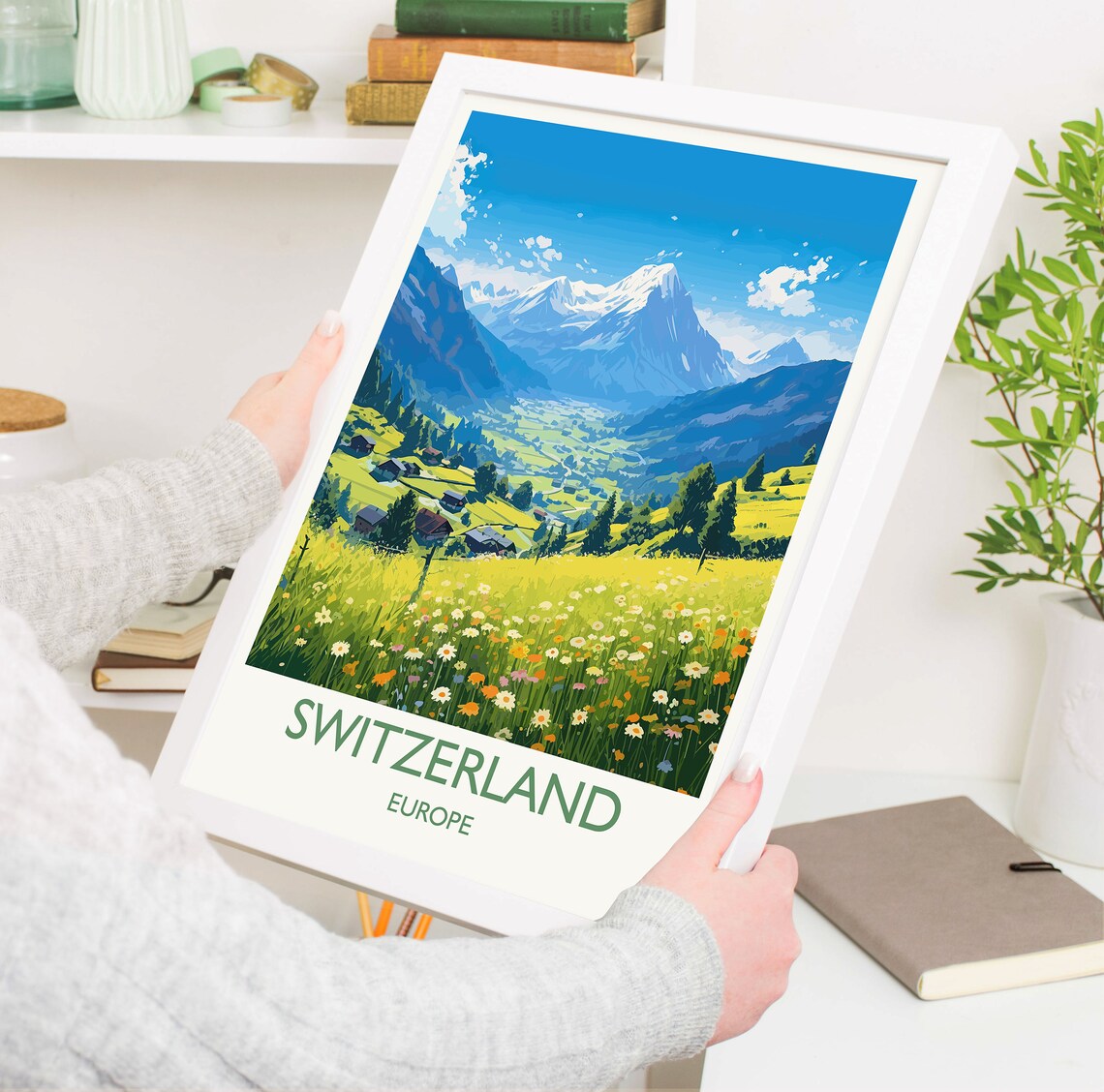 Switzerland Travel Poster, Swiss Alps Art Print - Image 5