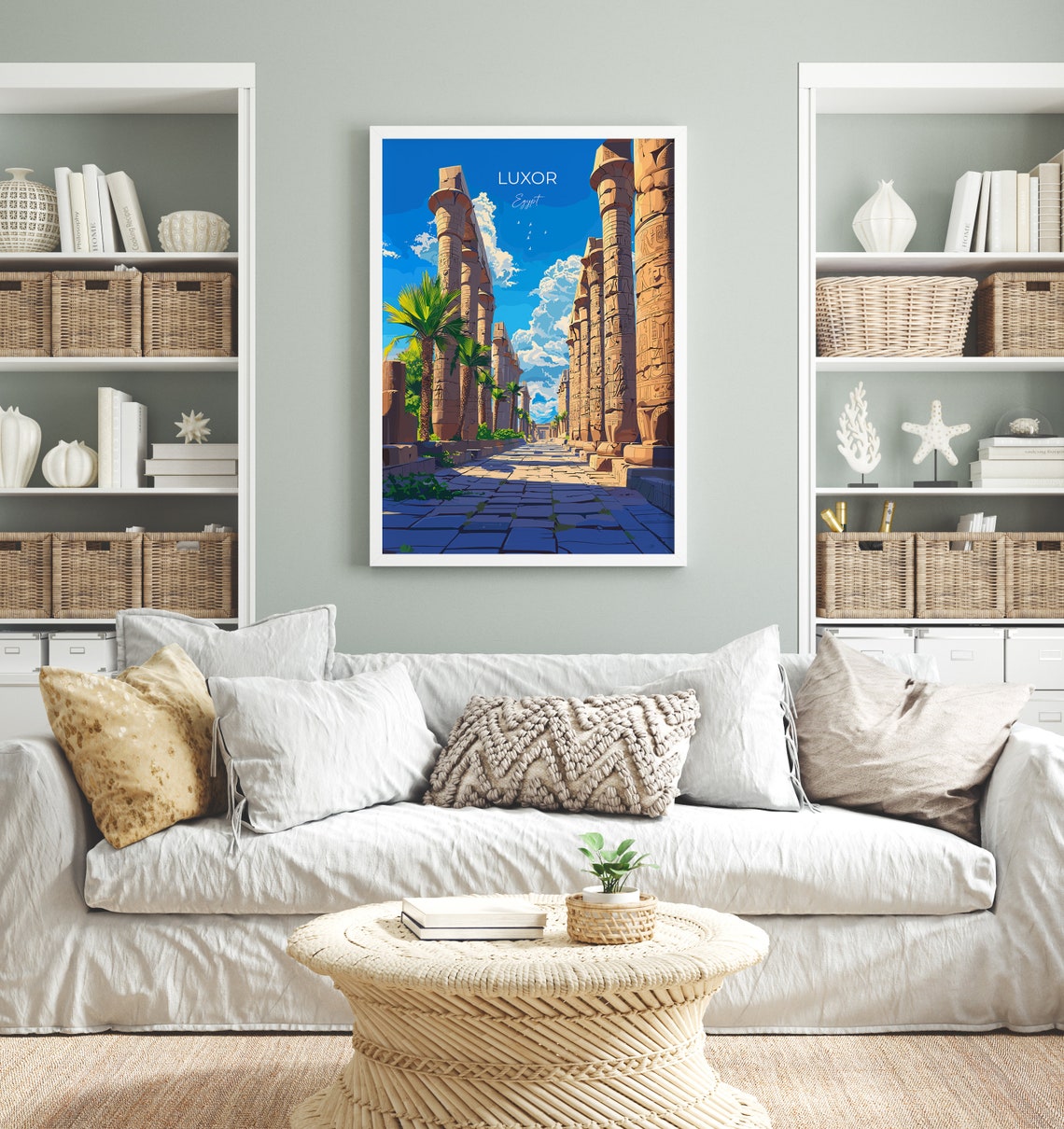 Luxor Egypt Karnak Temple Ancient Carved Columns Travel Poster - Image 2
