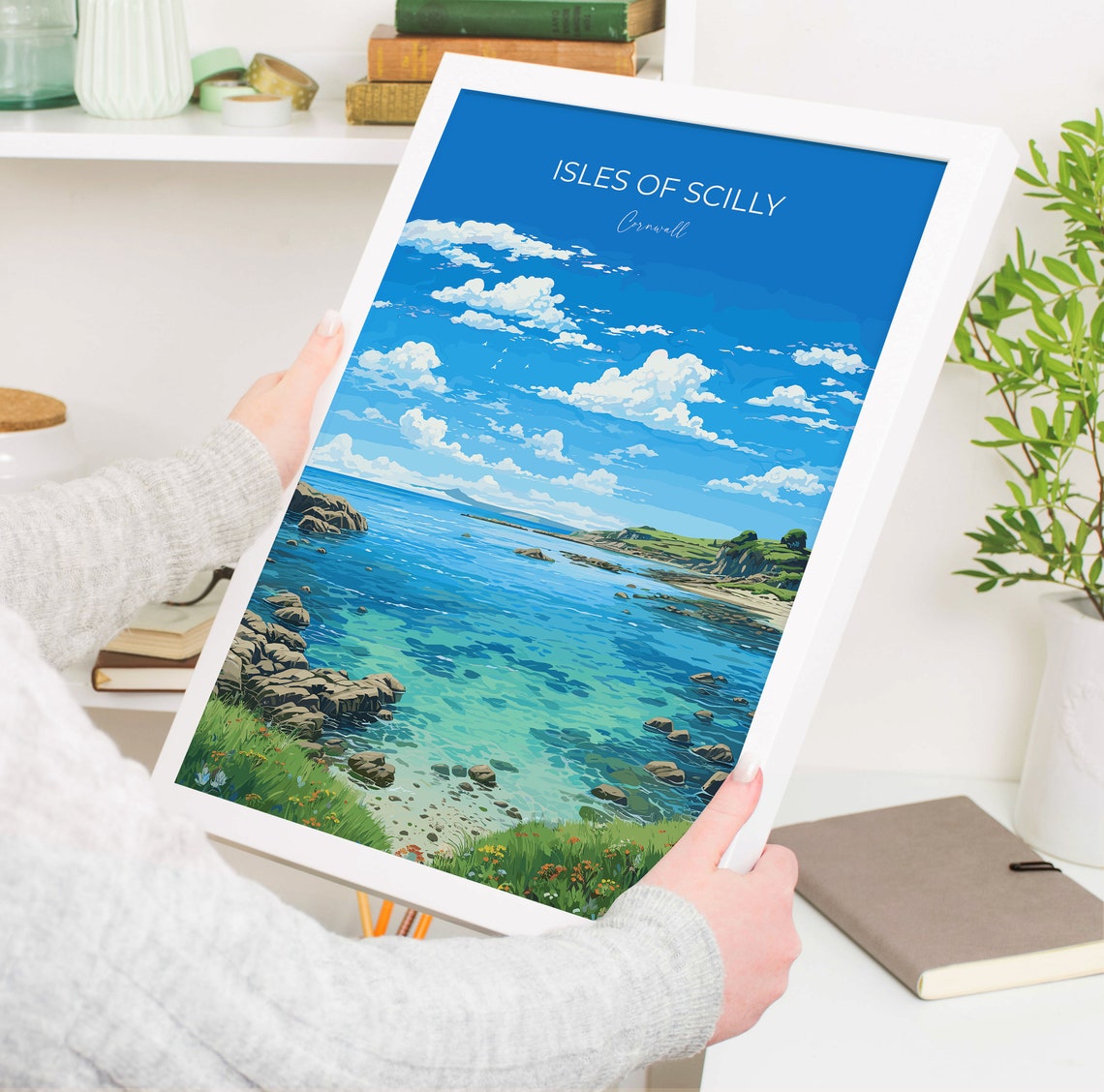 Isles Of Scilly Travel Print Travel Poster Of Isles Of Scilly England Cornwall Art Isles Of Scilly Art Lovers Gift Wall Art Print - Image 5