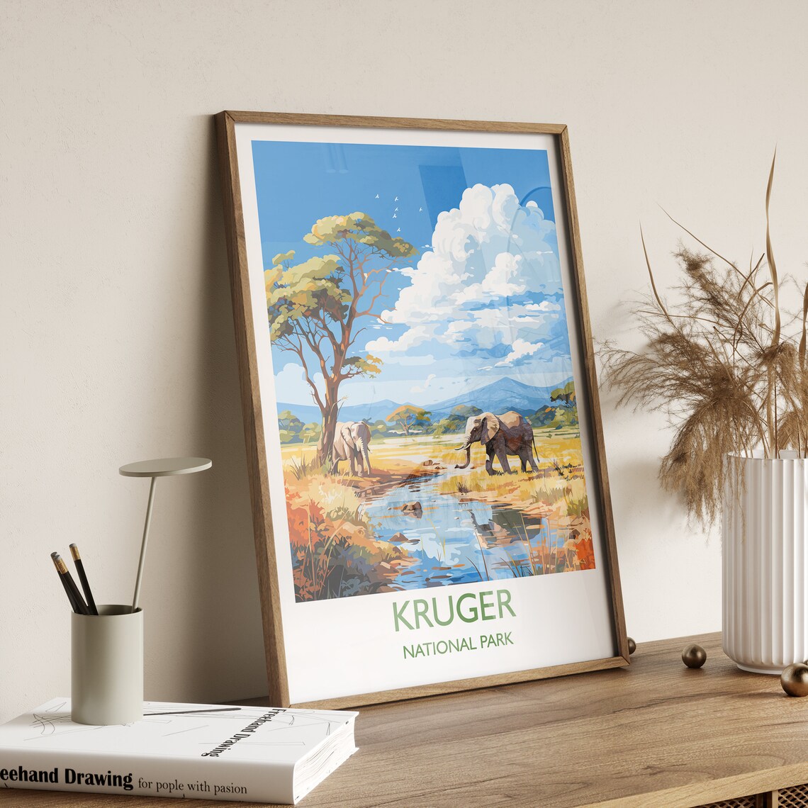Kruger Travel Poster, South Africa Art Print - Image 2