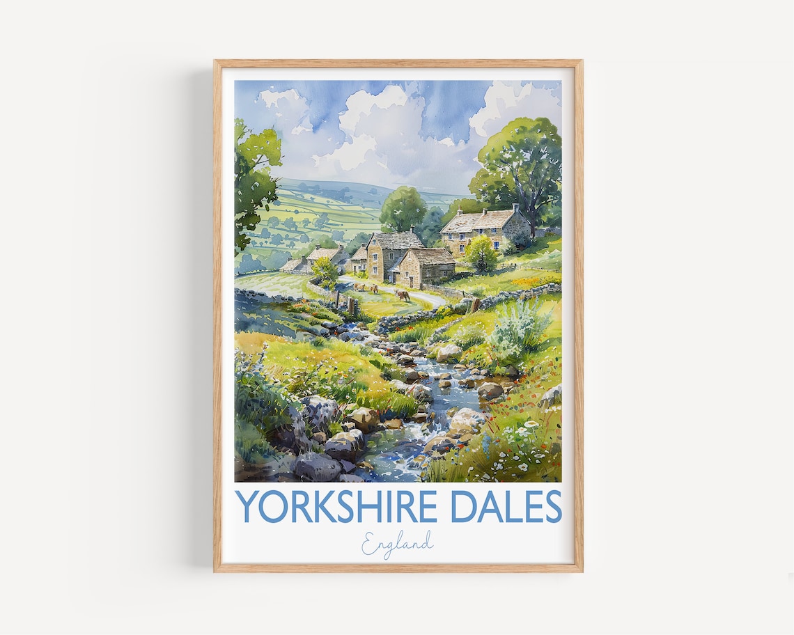 Yorkshire Dales Travel Poster, England Art Print