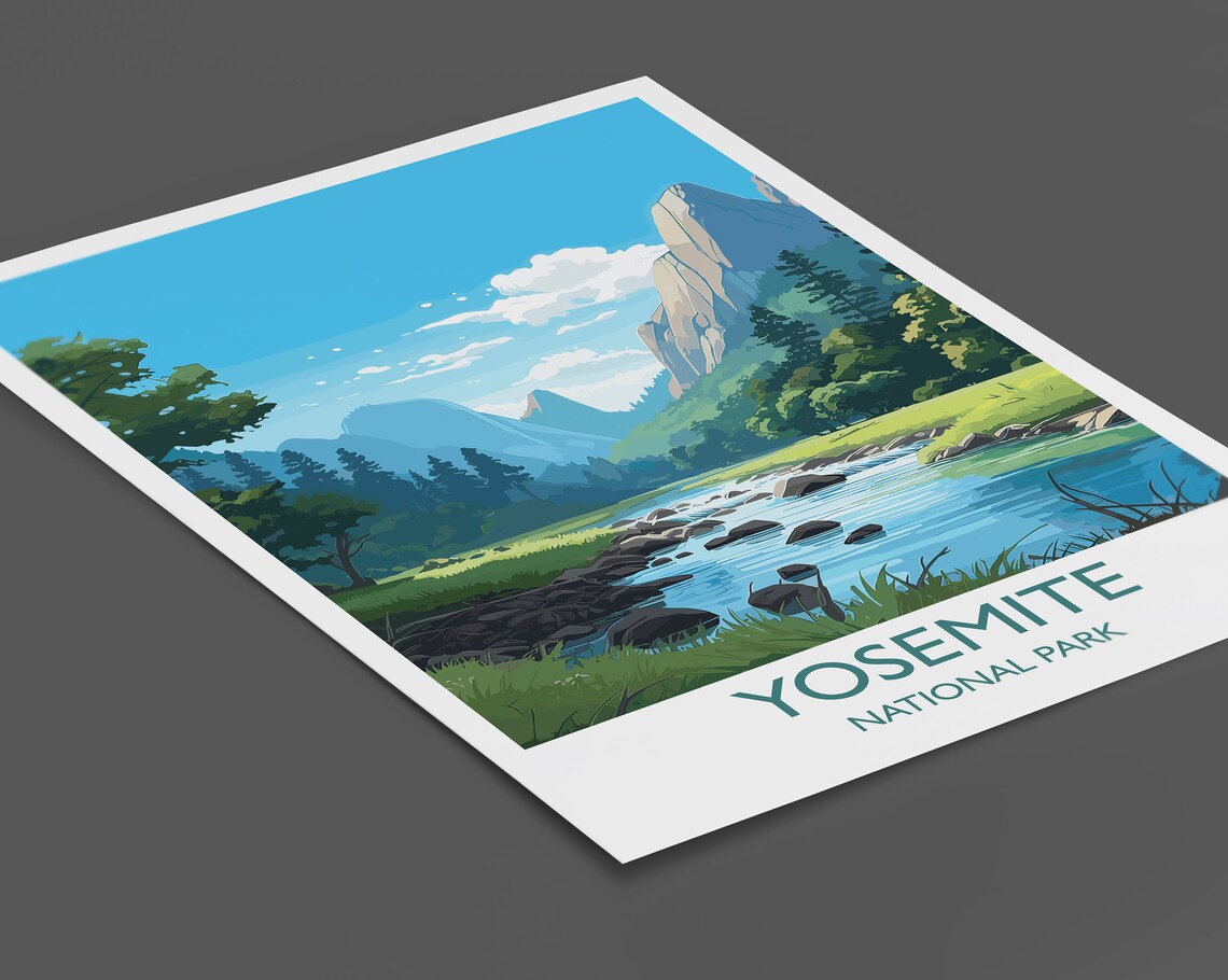 Yosemite Poster Travel Print Of Yosemite National Park Art Yosemite Gift Colorado Usa Travel Gift - Image 2