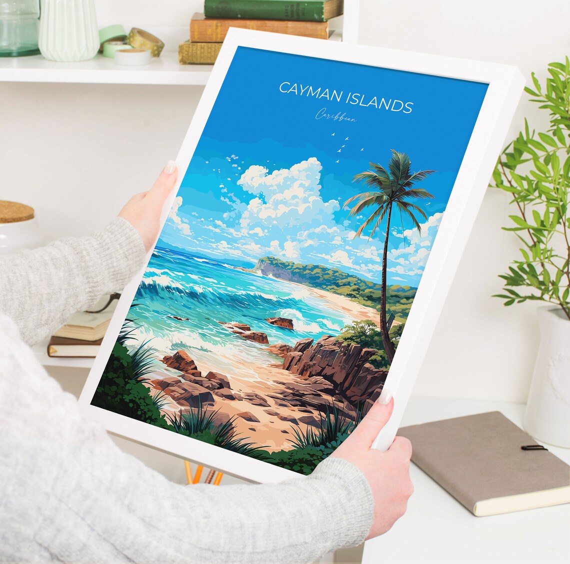 Cayman Islands Caribbean Turquoise Beach Vintage Travel Poster - Image 5