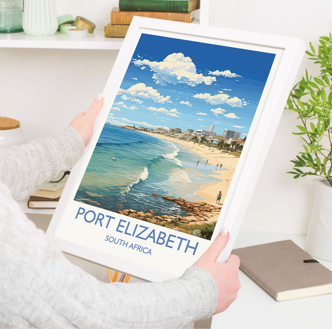 Port Elizabeth Travel Print Travel Poster Of Port Elizabeth Port Elizabeth Art Lovers Gift South Africa Gift Wall Art Print - Image 5