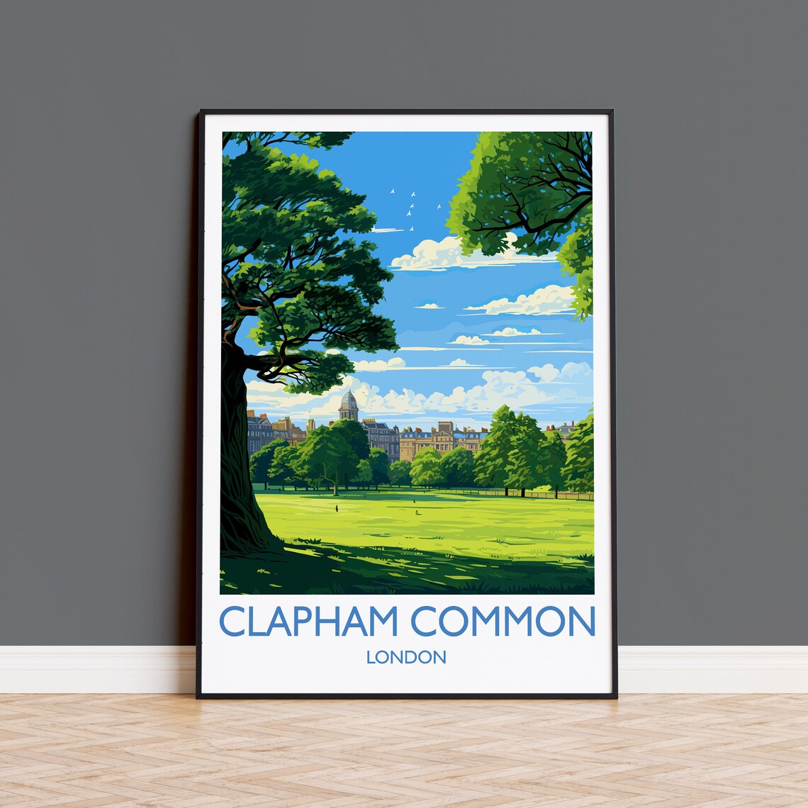 Clapham Common Travel Poster, London Art Print