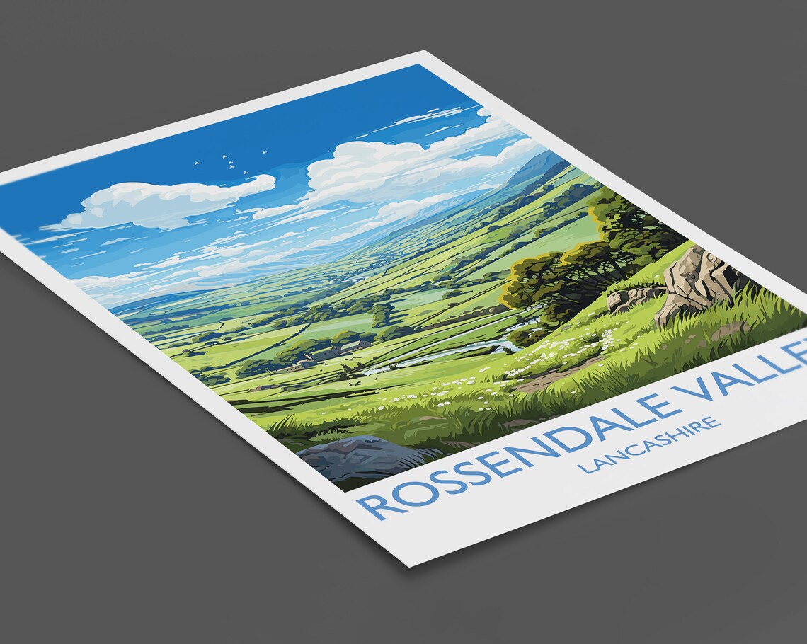 Rossendale Valley Travel Poster, English Countryside - Image 2