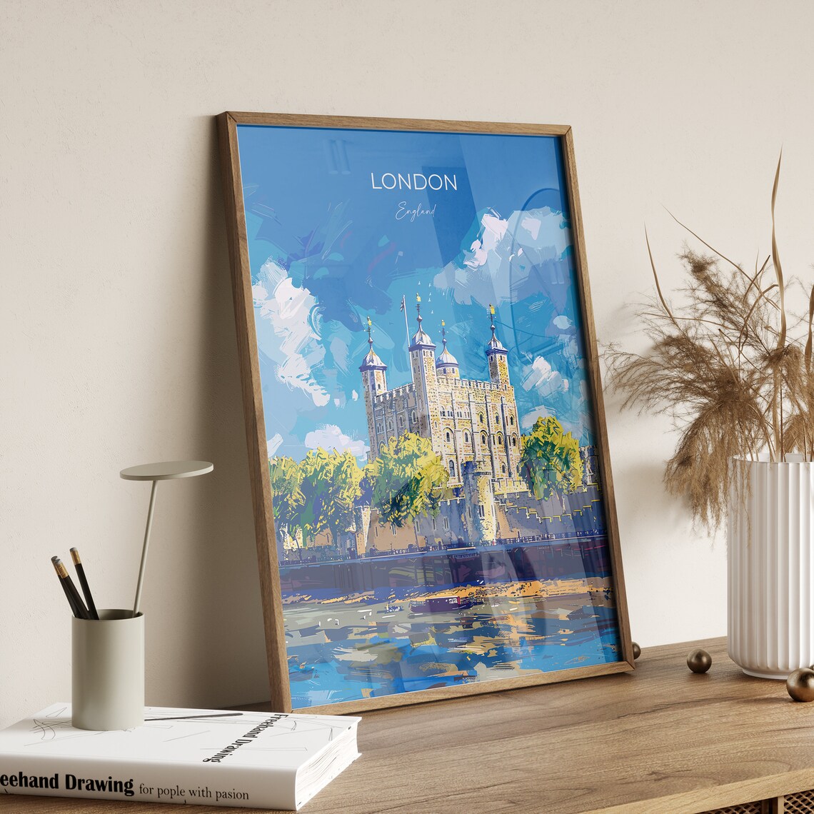 London England Tower Of London River Thames Castle Travel Poster - Image 2