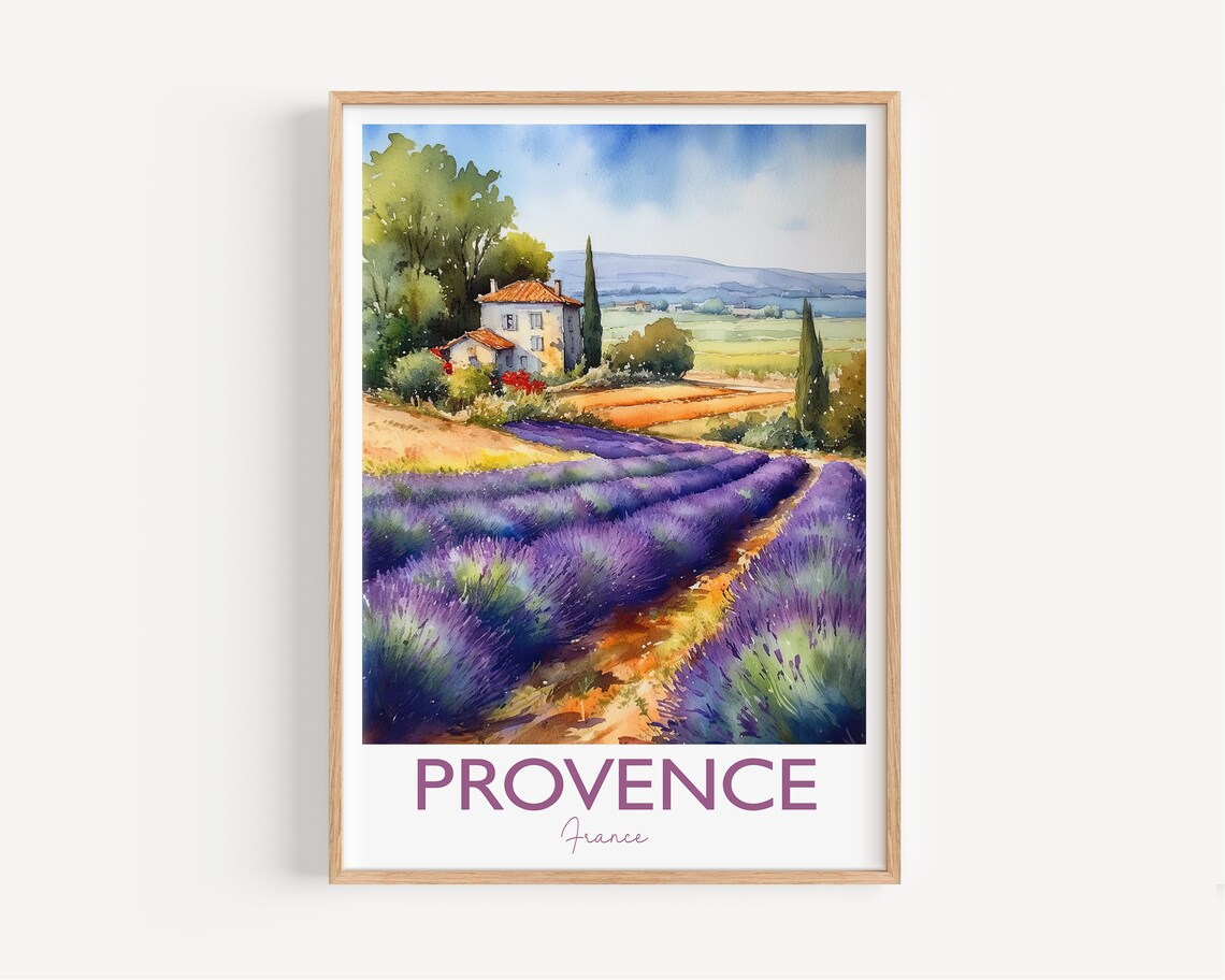 Provence Travel Print Travel Poster Of Provence France Provence Gift Travel Watercolour Gift