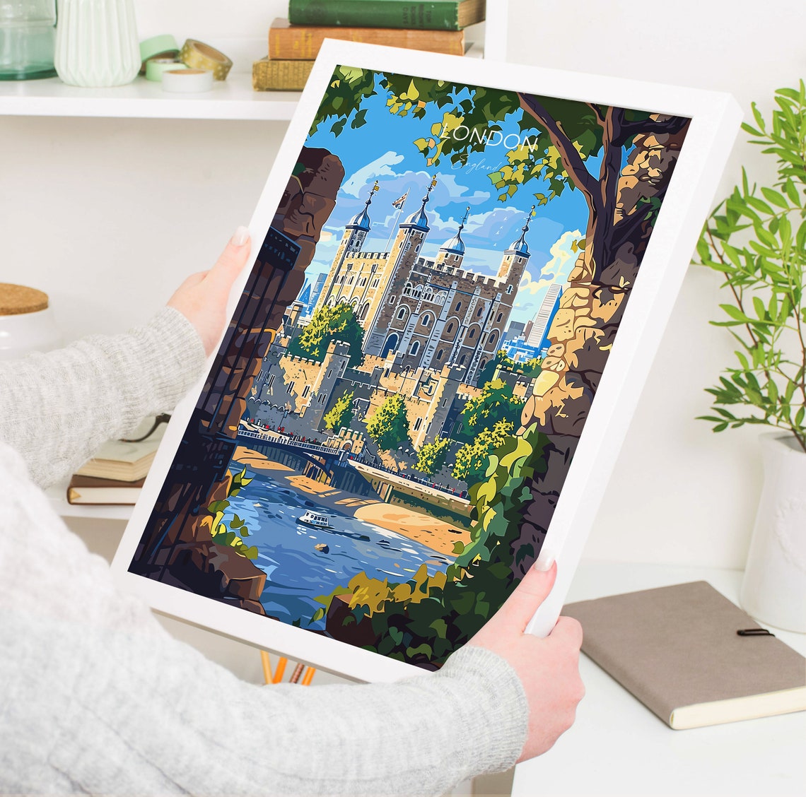 London Travel Poster Wall Art Travel Print Of London London Art Lovers Gift Tower Of London Art Gift - Image 3