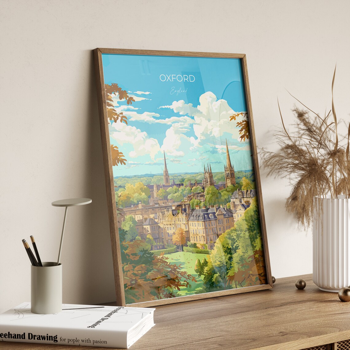 Oxford Travel Poster, Oxfordshire England Art Print - Image 2