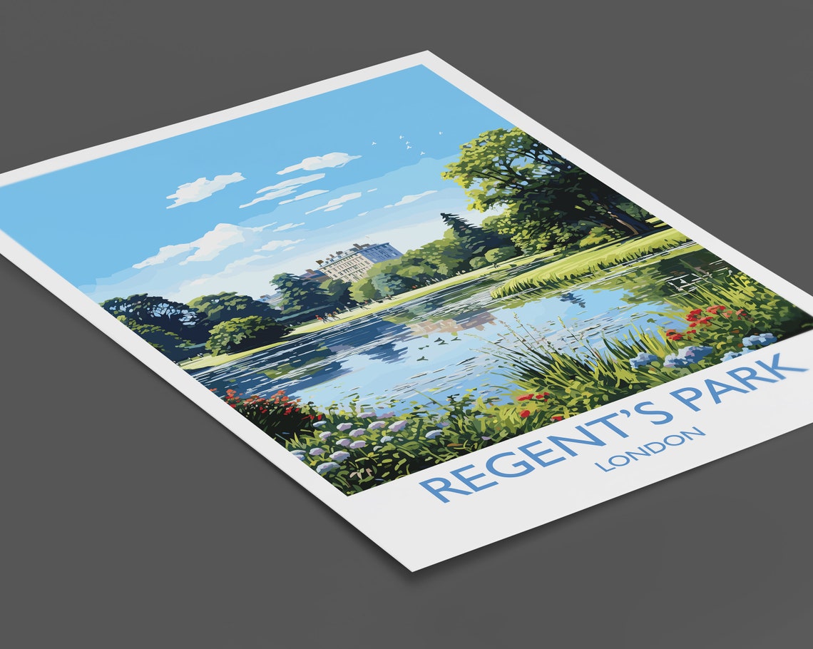 Regents Park Travel Poster Wall Art Travel Print Of Regents Park London Poster Regents Park Gift Regents Park Art Lovers Gift - Image 2