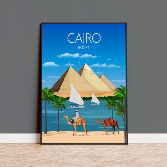 Travel Poster Of Cairo Travel Print Of Cairo Cairo Pyramids Egypt Egypt Travel Poster