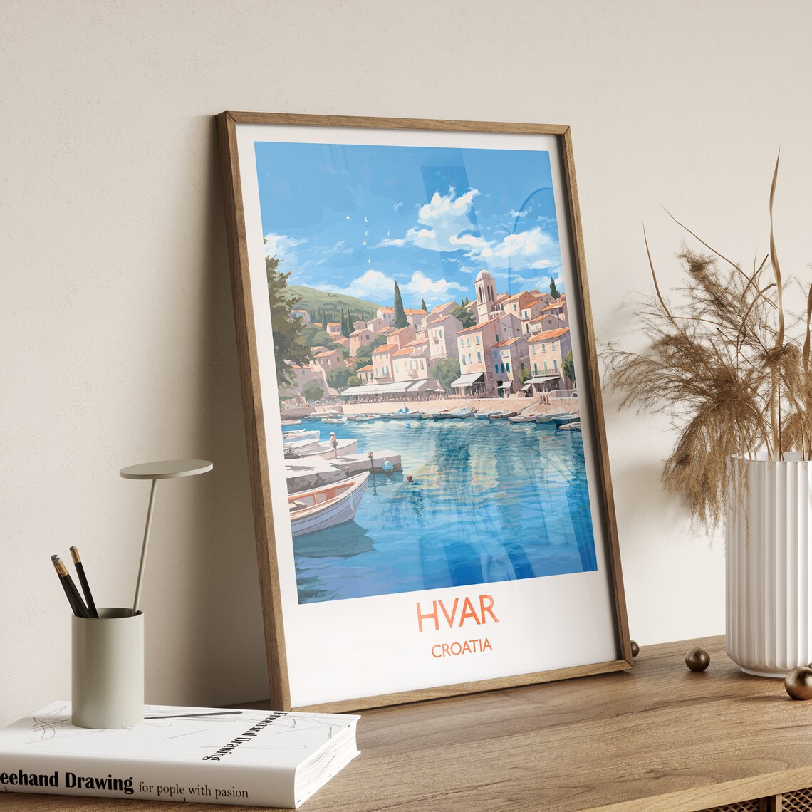 Hvar Croatia Travel Poster, Europe Travel Art Print - Image 3