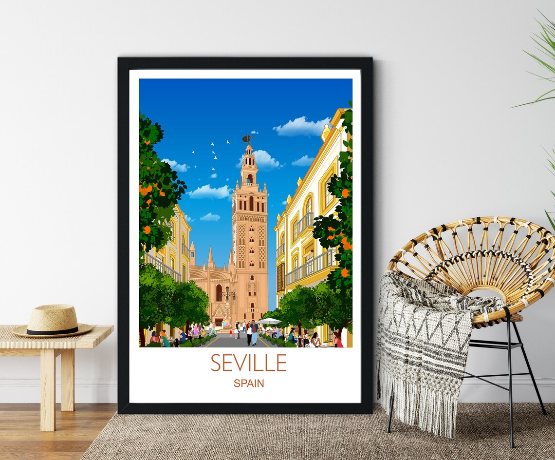Seville Travel Poster, Spain City Art Print
