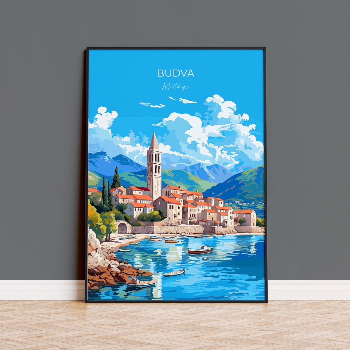 Budva Old Town Stone Bell Tower Montenegro Adriatic Coast Poster