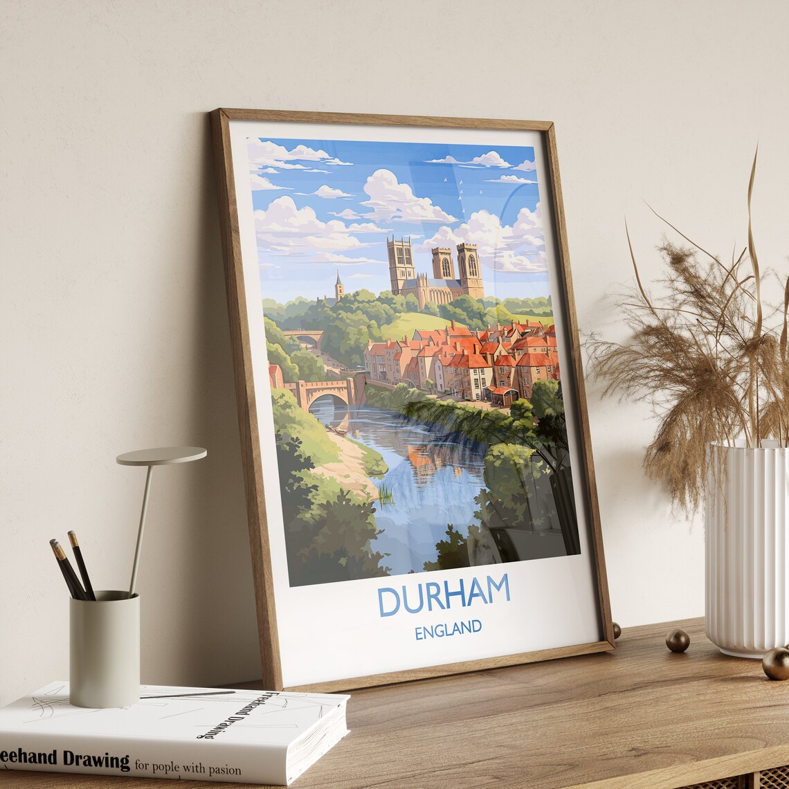 Durham Travel Poster, Durham County England - Image 3