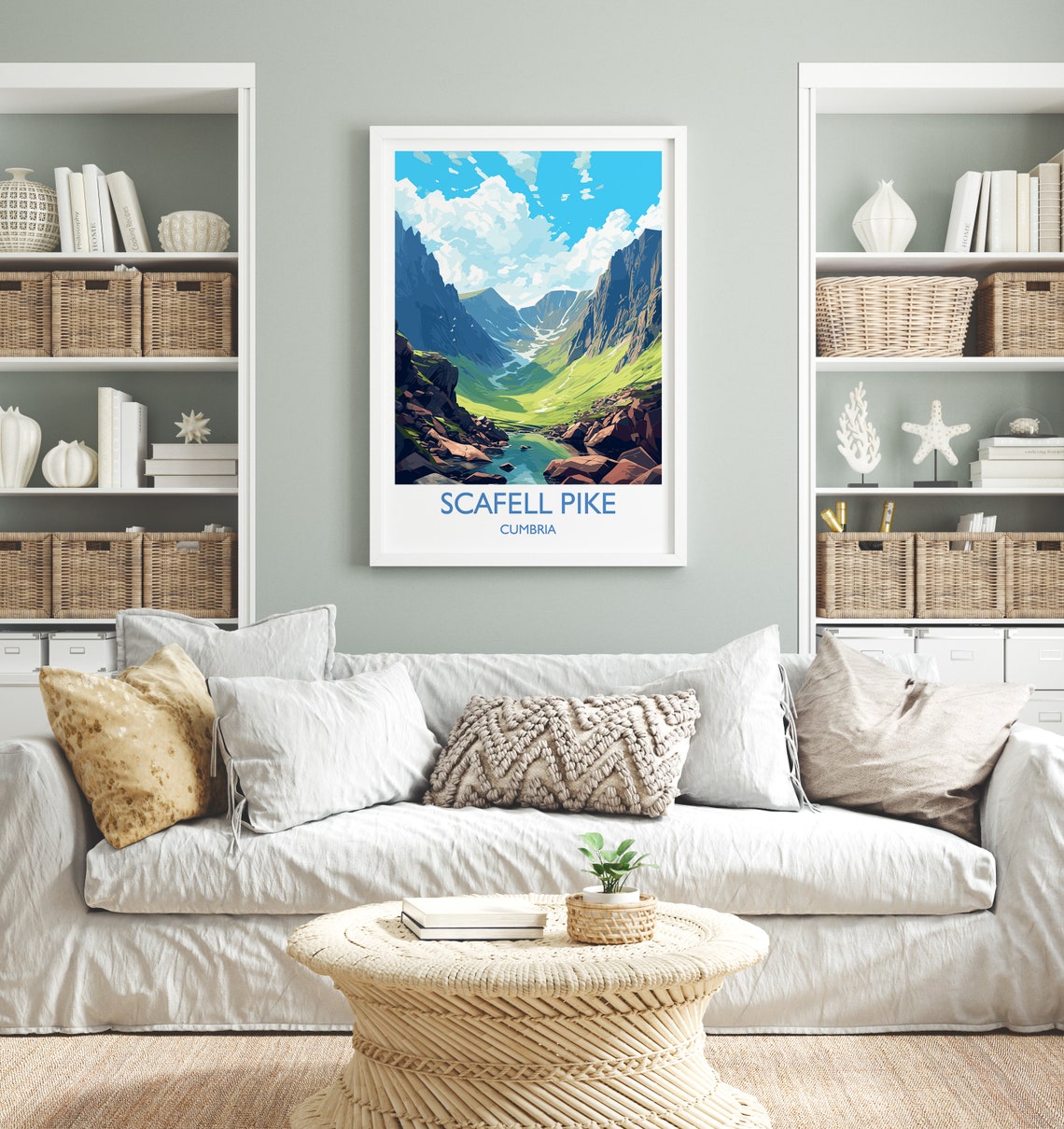 Scafell Pike Cumbria Rocky Valley Mountain Tarn Scenic Poster - Image 4