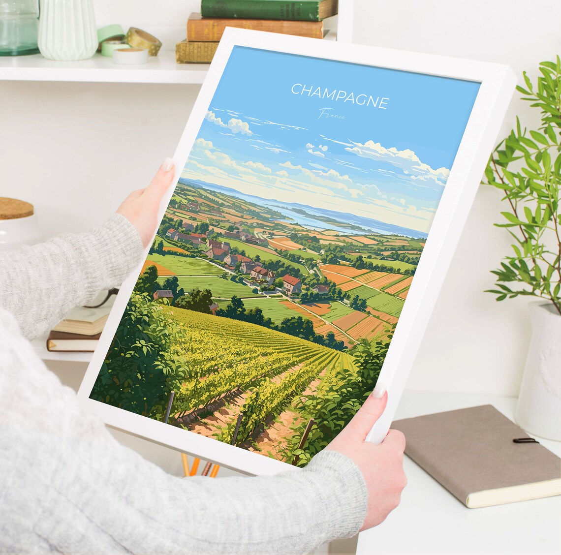 Champagne Travel Poster, Wine Region France Art Print - Image 5