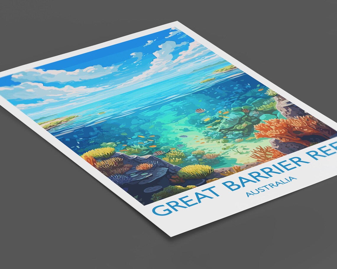 Great Barrier Reef Queensland Travel Poster, Australia - Image 2