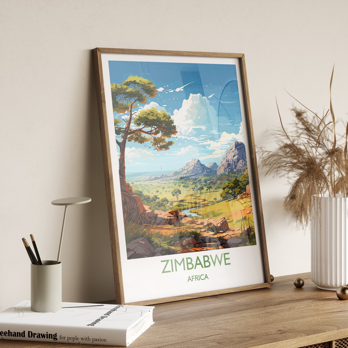 Zimbabwe Travel Poster, African Wall Art Print - Image 2