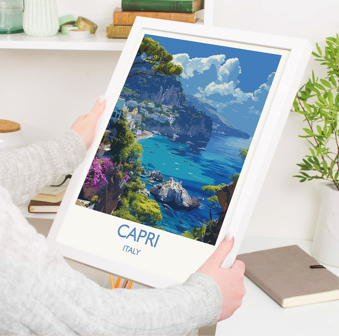 Capri Travel Poster, Amalfi Coast Gift Art Print - Image 3