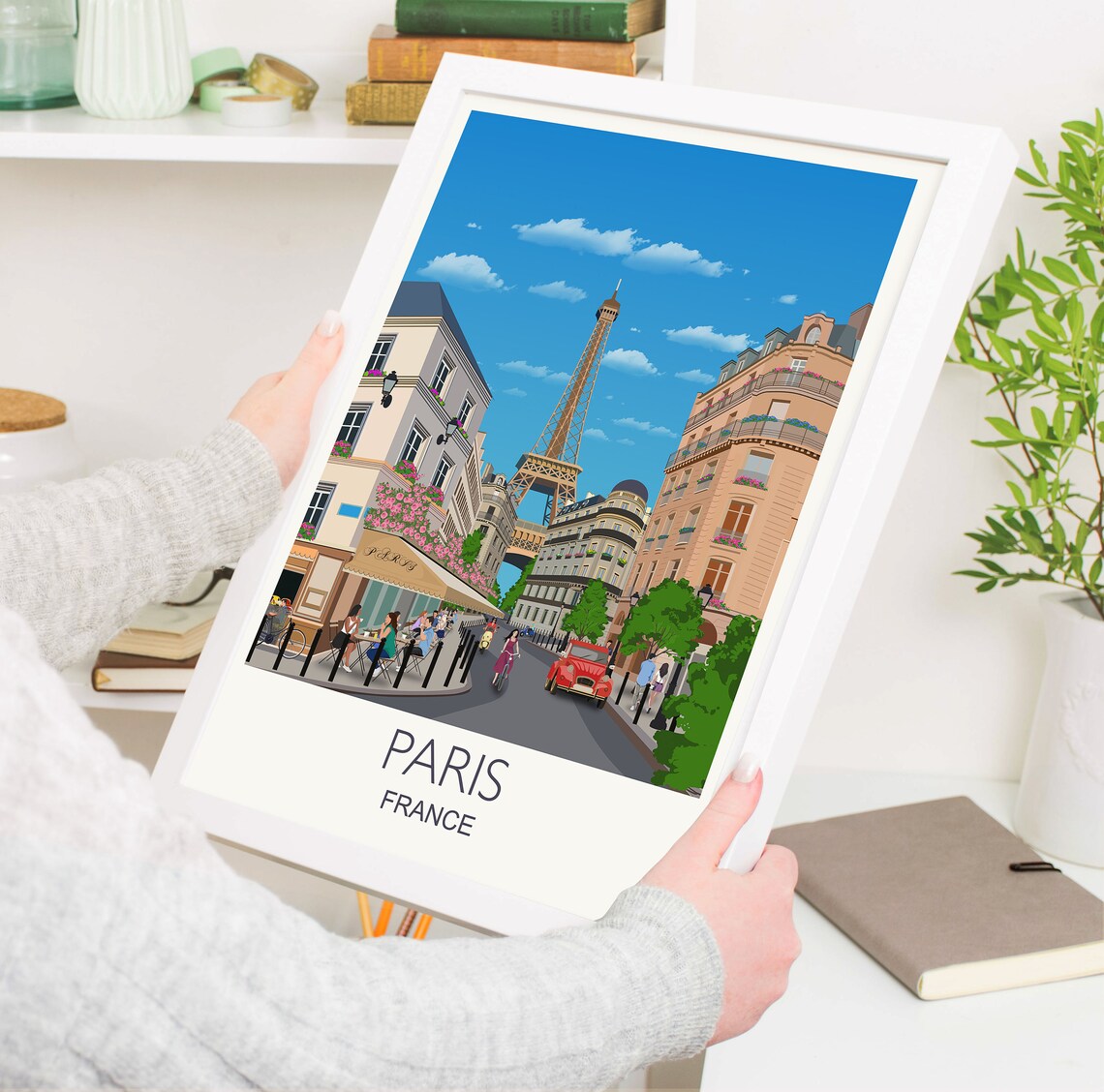 Paris Travel Poster, Cityscape Wall Art Print - Image 3