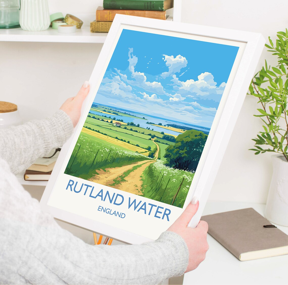 Rutland Water Travel Poster, Reservoir Wall Art Print - Image 5