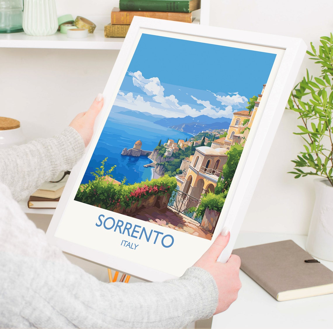 Sorrento Italy Cliffside Coast View Amalfi Bay Travel Poster - Image 5