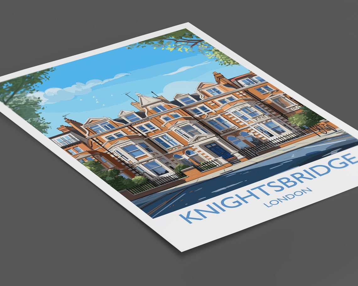 Knightsbridge Travel Poster Wall Art Travel Print Of Knightsbridge London Poster Knightsbridge Art Gift London Art Uk Travel Gift - Image 2