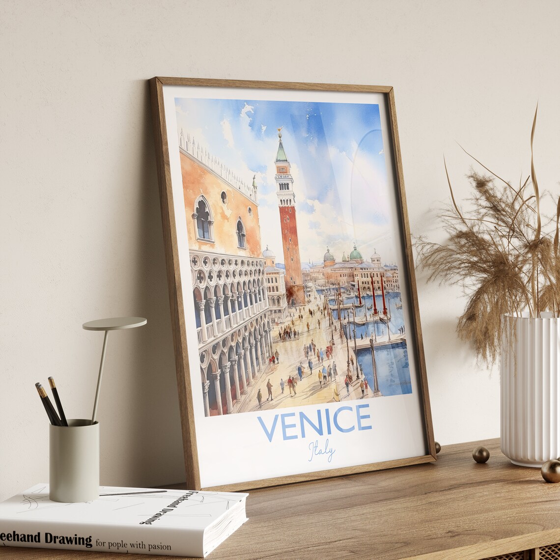 Venice Italy Grand Canal Watercolor St Mark Square Art Poster - Image 4