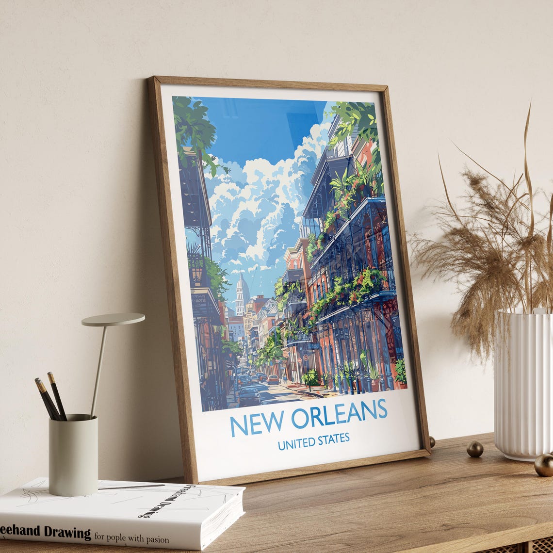 New Orleans Travel Print Wall Art Travel Poster Of New Orleans New Orleans Art Lovers Gift Usa Art Gift - Image 2