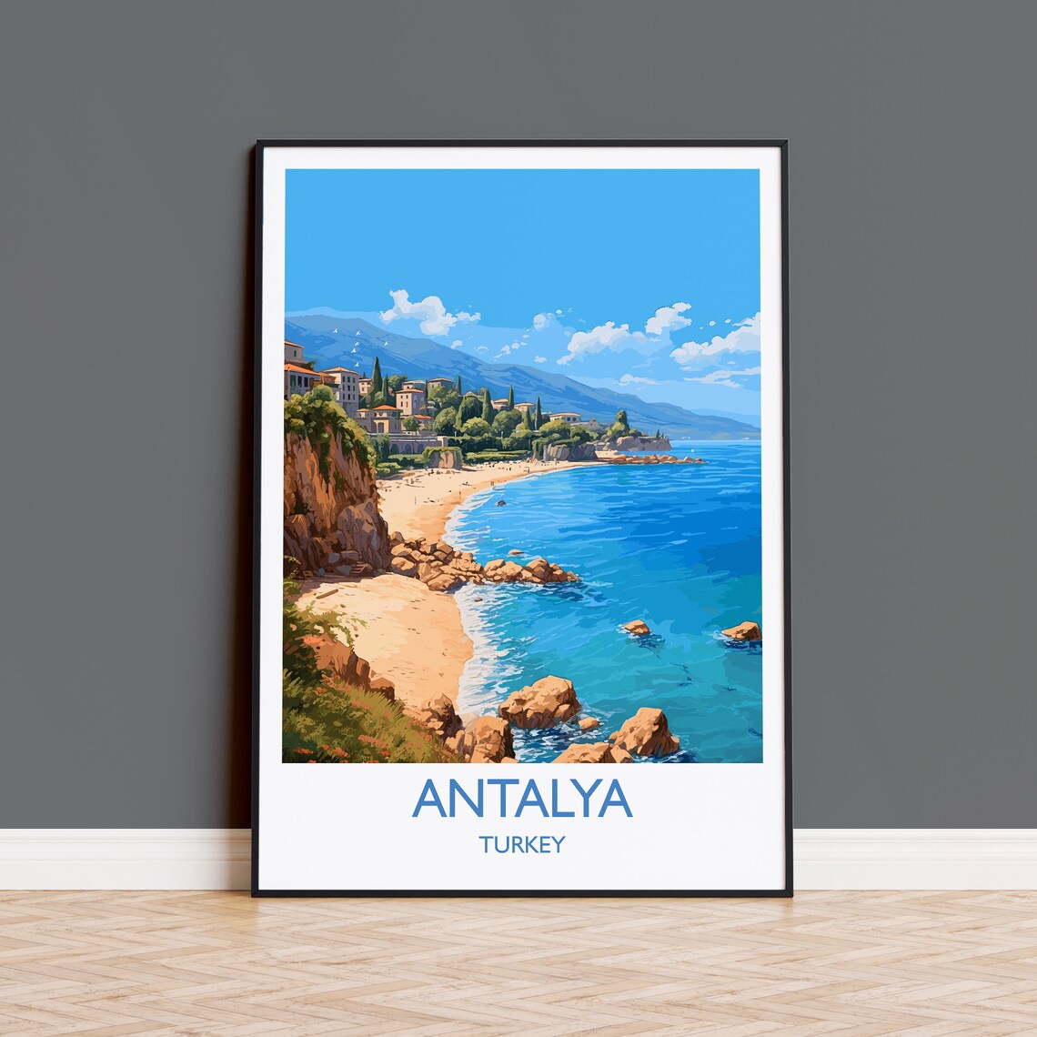 Antalya Travel Poster, Turkey Travel Poster